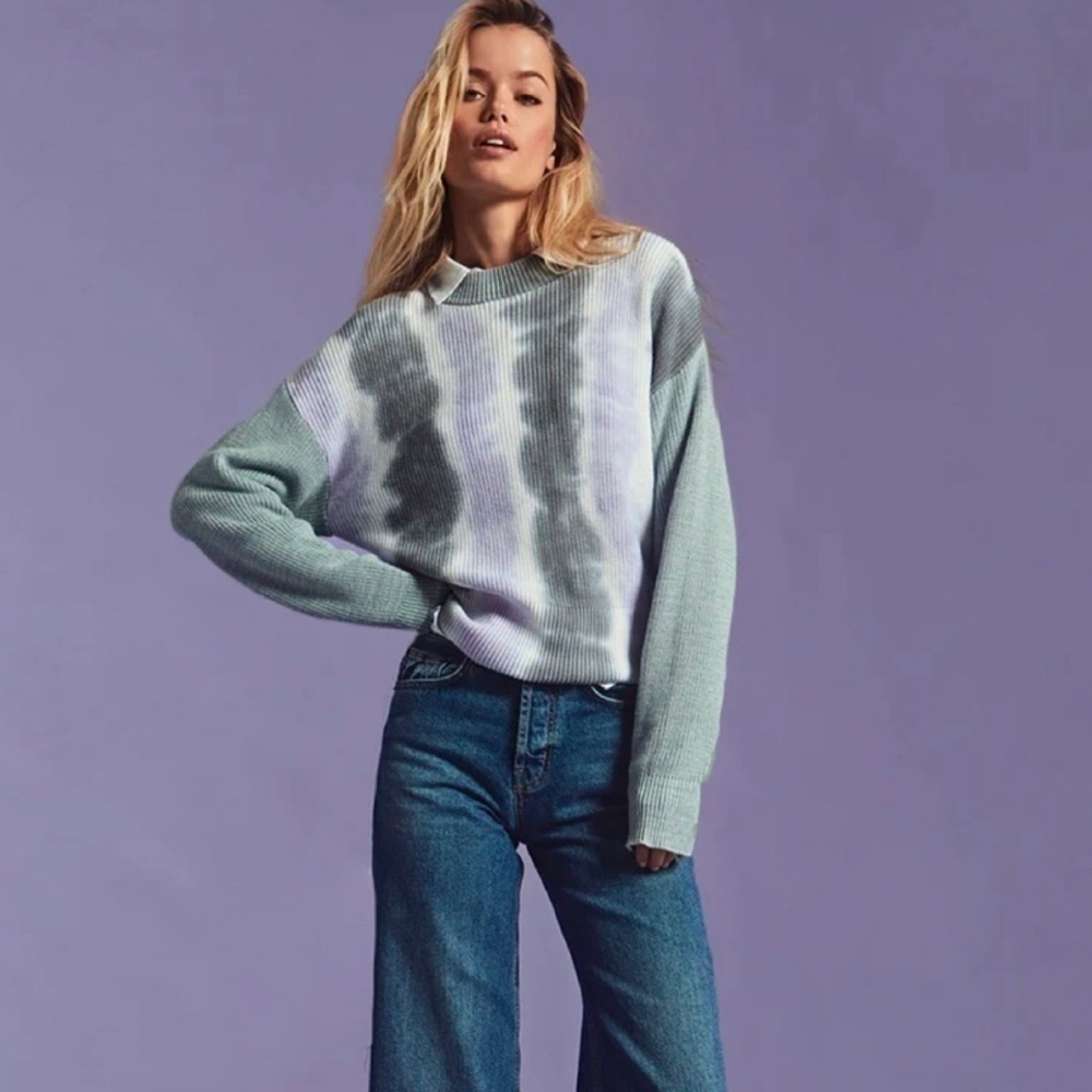 Rails NWT Karis Cashmere & Cotton Pullover Tie-Dyed Rib Knit Sweater